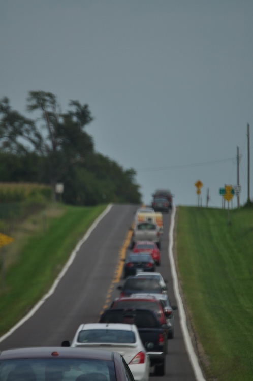 cars lined in jam